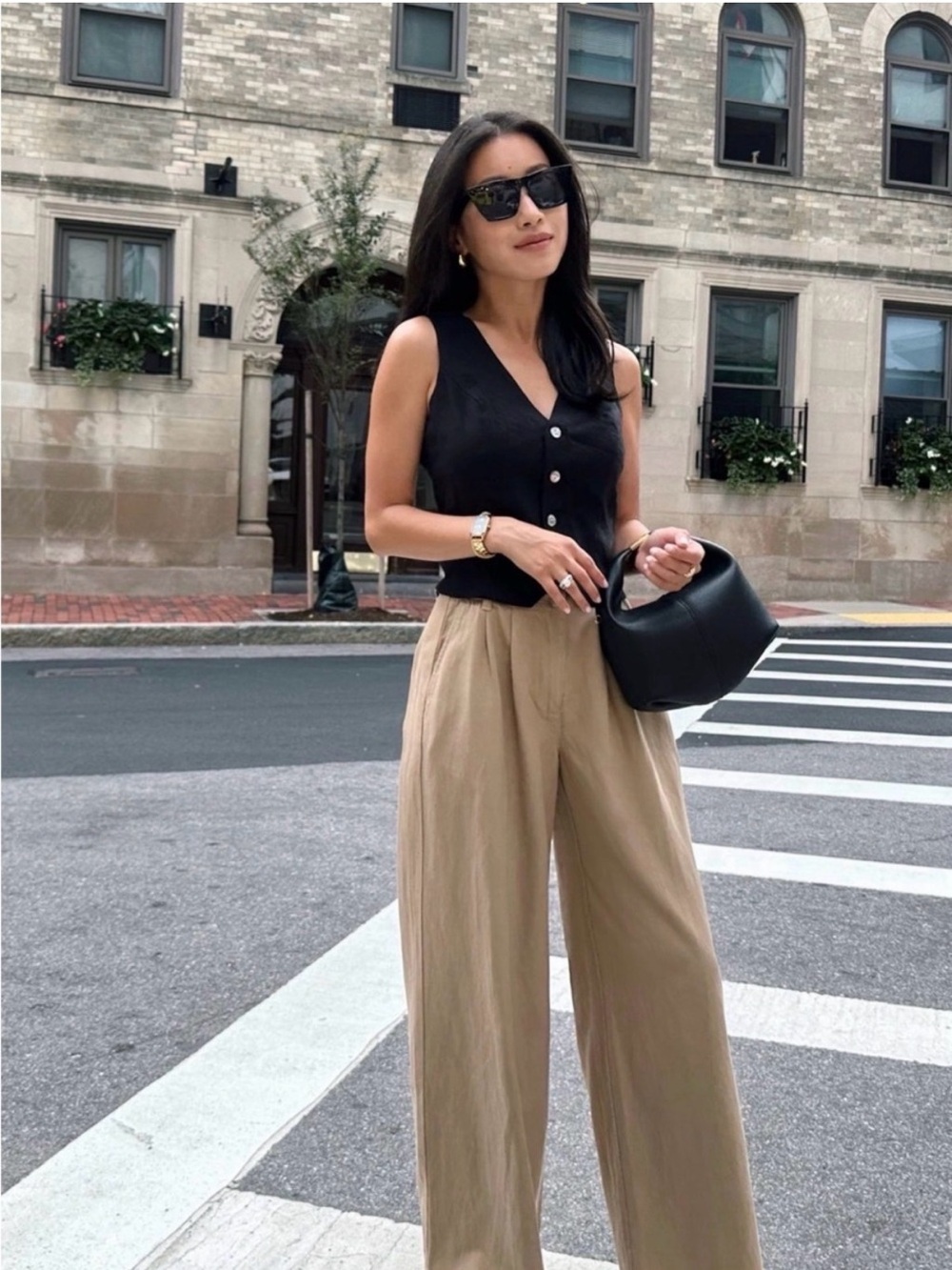 NWT Madewell The Harlow Wide-Leg Tan Pants Academia PreppyChic Sz 12P